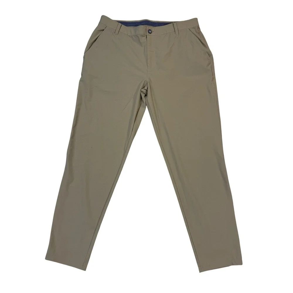Puma Golf Pants Mens 36x30 Tan Khaki Excellent Flat Front Performance Trousers